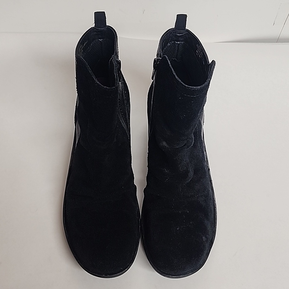 Bionica Black Suede Leather Wedge Slip Resistant Boots Size 9.5 Goth Minimalist - Picture 2 of 12